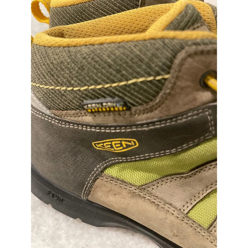 Keen Hiking Boots Kids Size 5 Brown Olive Yellow Waterproof Keen.Dry 1018003